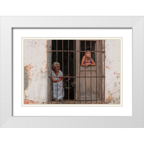 Curisity White Modern Wood Framed Art Print with Double Matting by Baruch, Uri