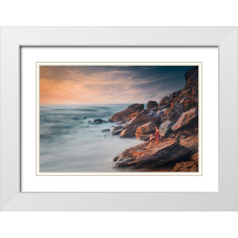 Summer Dream White Modern Wood Framed Art Print with Double Matting by Kado, Pawel