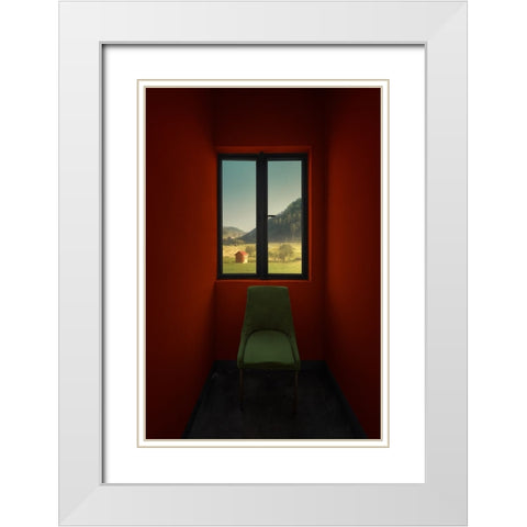 Alone Time White Modern Wood Framed Art Print with Double Matting by Guan, Xiaopeng