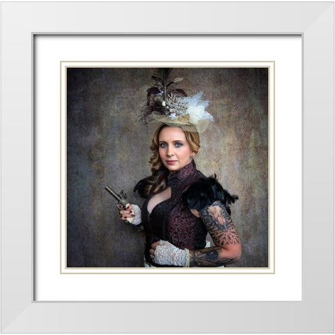 Beware Of The Pretty One White Modern Wood Framed Art Print with Double Matting by Springgay, Daniel