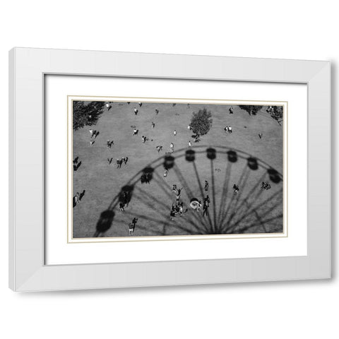 Ants White Modern Wood Framed Art Print with Double Matting by Stoica, Andra