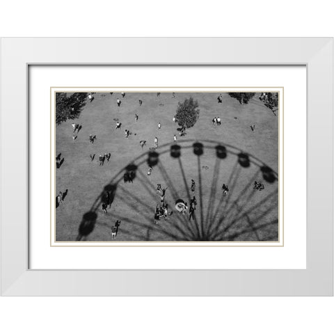 Ants White Modern Wood Framed Art Print with Double Matting by Stoica, Andra