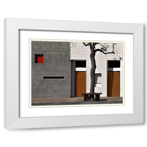 Street - Sherman Oaks California White Modern Wood Framed Art Print with Double Matting by Orbach, Arnon