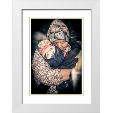 Love White Modern Wood Framed Art Print with Double Matting by Alcalay, Eyal