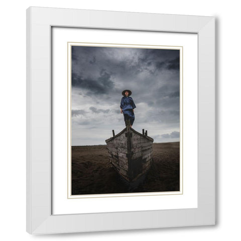 Betake White Modern Wood Framed Art Print with Double Matting by Sedaghi, Hooman