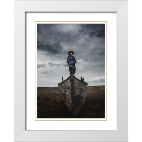 Betake White Modern Wood Framed Art Print with Double Matting by Sedaghi, Hooman