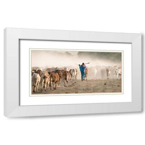 Return White Modern Wood Framed Art Print with Double Matting by Fan, John