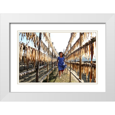 Childhood White Modern Wood Framed Art Print with Double Matting by Garik