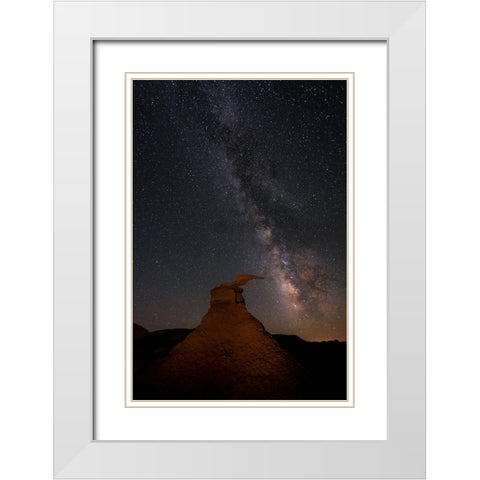 Are You There? White Modern Wood Framed Art Print with Double Matting by Yuan, Lijuan