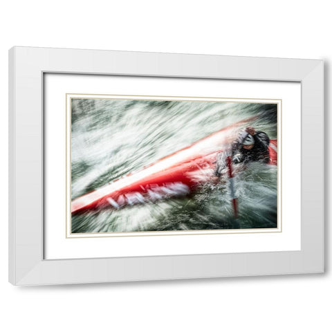 Wild Water White Modern Wood Framed Art Print with Double Matting by Ignac, Dusan