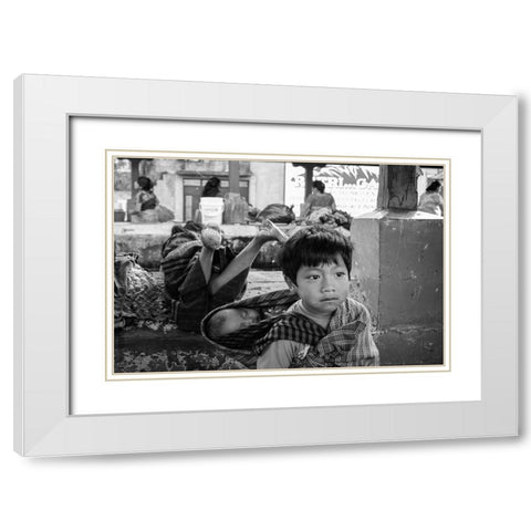 Guatemala White Modern Wood Framed Art Print with Double Matting by Naor, Orna