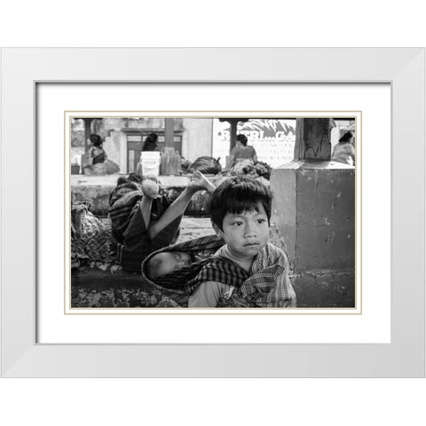 Guatemala White Modern Wood Framed Art Print with Double Matting by Naor, Orna