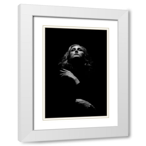 Eli White Modern Wood Framed Art Print with Double Matting by Saeidinia, Afshin