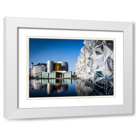 The Art Of Lines White Modern Wood Framed Art Print with Double Matting by Jamal, Khalid