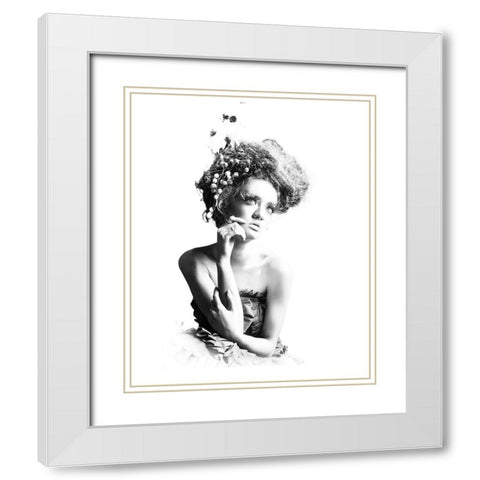 Thinking Of You White Modern Wood Framed Art Print with Double Matting by Bunjamin (Abe), Antonyus