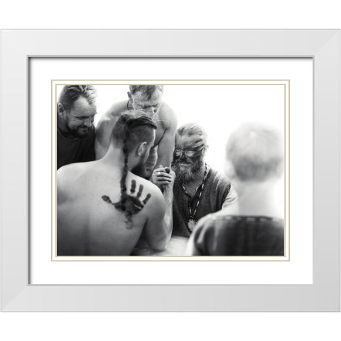 Invictus White Modern Wood Framed Art Print with Double Matting by Aurelian