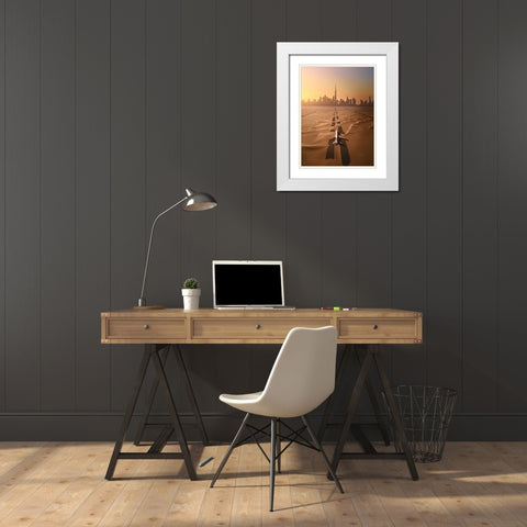 Taking Off From Nowhere White Modern Wood Framed Art Print with Double Matting by De La, Javier