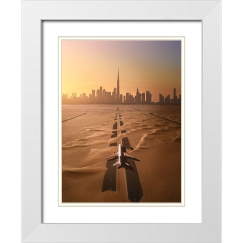 Taking Off From Nowhere White Modern Wood Framed Art Print with Double Matting by De La, Javier