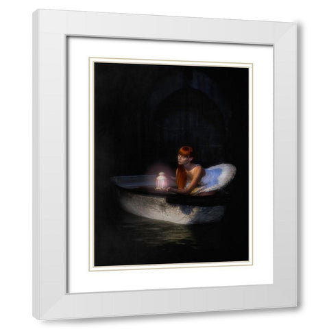 The Light From The Darkness White Modern Wood Framed Art Print with Double Matting by Raskin, Moris