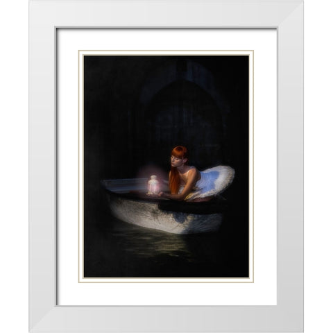 The Light From The Darkness White Modern Wood Framed Art Print with Double Matting by Raskin, Moris