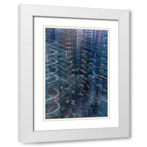 Tokyo Layers White Modern Wood Framed Art Print with Double Matting by Makoto, Sasaki