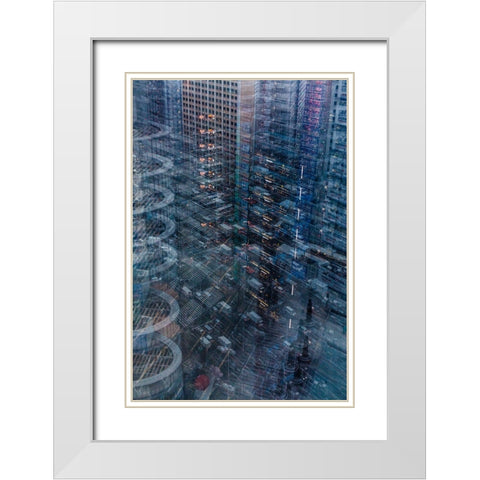 Tokyo Layers White Modern Wood Framed Art Print with Double Matting by Makoto, Sasaki