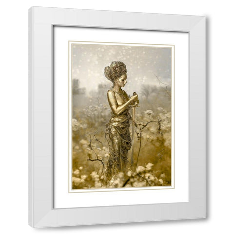 Goldennature White Modern Wood Framed Art Print with Double Matting by Egger, Marcel