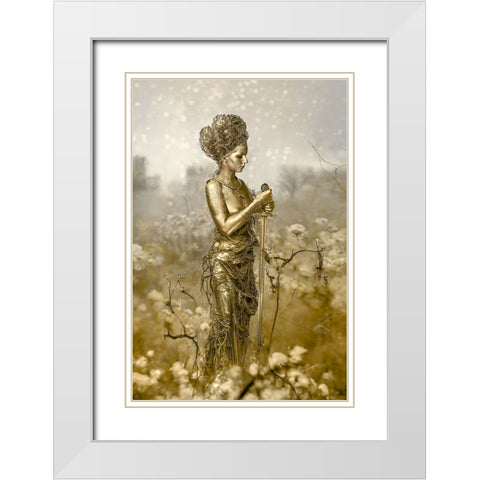 Goldennature White Modern Wood Framed Art Print with Double Matting by Egger, Marcel