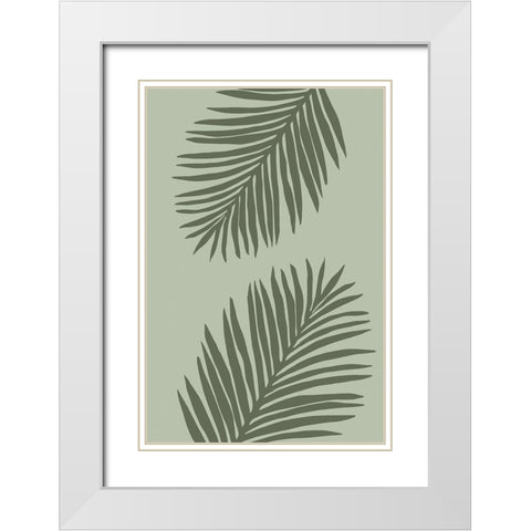 Leaves 003 White Modern Wood Framed Art Print with Double Matting by Pictufy Studio