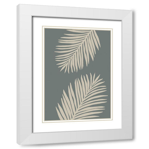 Leaves 004 White Modern Wood Framed Art Print with Double Matting by Pictufy Studio