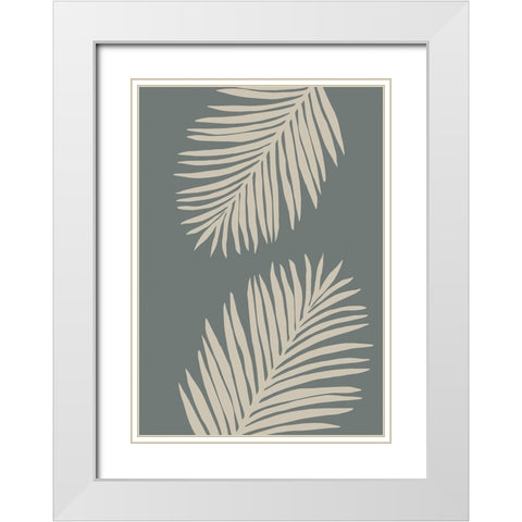 Leaves 004 White Modern Wood Framed Art Print with Double Matting by Pictufy Studio
