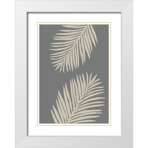 Leaves 005 White Modern Wood Framed Art Print with Double Matting by Pictufy Studio