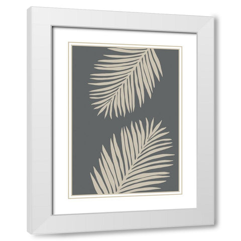 Leaves 006 White Modern Wood Framed Art Print with Double Matting by Pictufy Studio