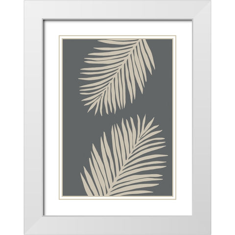 Leaves 006 White Modern Wood Framed Art Print with Double Matting by Pictufy Studio