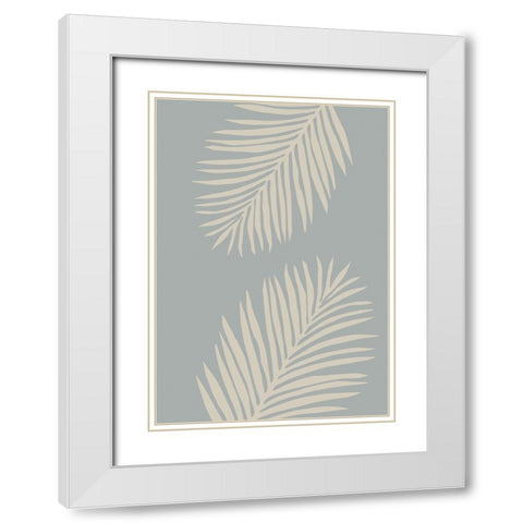 Leaves 007 White Modern Wood Framed Art Print with Double Matting by Pictufy Studio