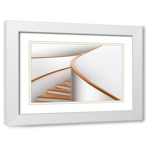 Mind Shapes White Modern Wood Framed Art Print with Double Matting by Liu, Shuchuan