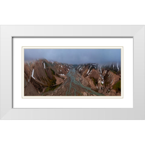 RIVer On Highland White Modern Wood Framed Art Print with Double Matting by Bian, James