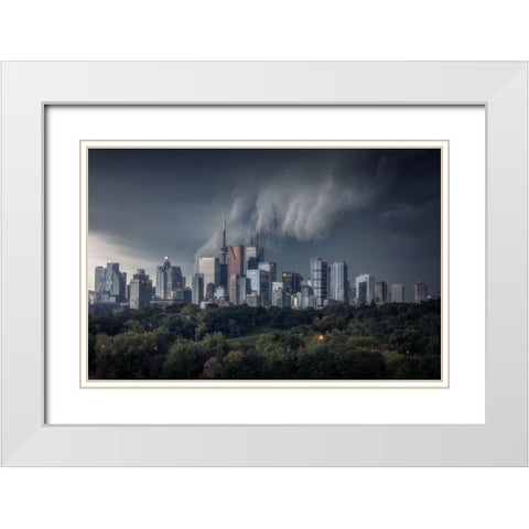 Ominous White Modern Wood Framed Art Print with Double Matting by Hill, David