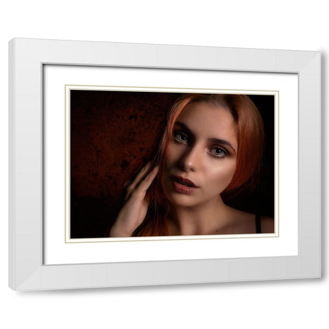 Darina White Modern Wood Framed Art Print with Double Matting by D. Pop, Ovi