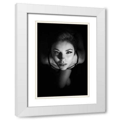 Ritratto Di Silvia White Modern Wood Framed Art Print with Double Matting by Fidanza, Toni