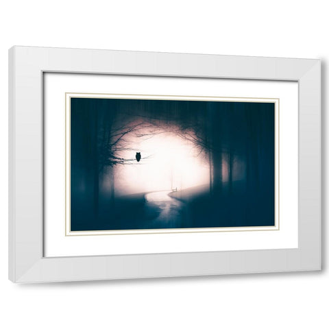 Accompanied White Modern Wood Framed Art Print with Double Matting by Erika, Eros