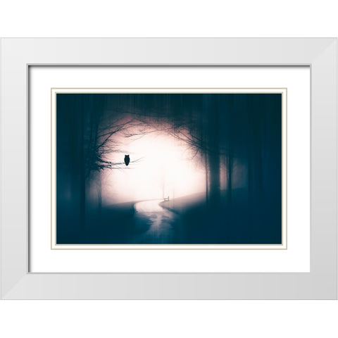 Accompanied White Modern Wood Framed Art Print with Double Matting by Erika, Eros