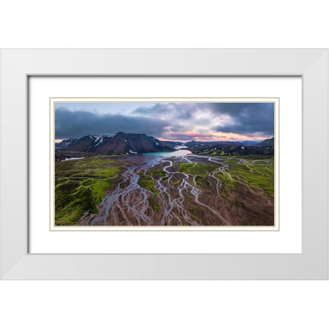 Highland Landscape White Modern Wood Framed Art Print with Double Matting by Bian, James