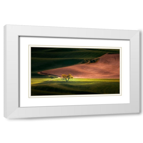 EobcÂ”D White Modern Wood Framed Art Print with Double Matting by Fengying Long