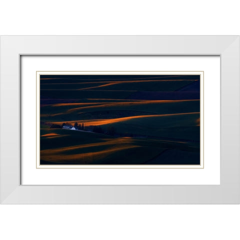 EobcÂ”D White Modern Wood Framed Art Print with Double Matting by Fengying Long