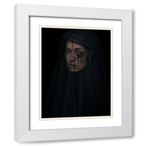 Pain White Modern Wood Framed Art Print with Double Matting by Nour Mohahammadi, Roya
