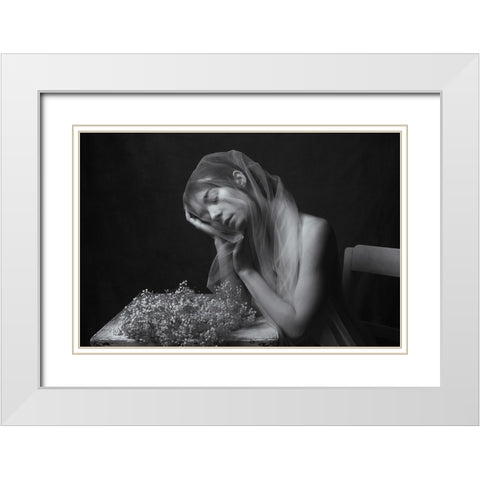 When I Dream Of You White Modern Wood Framed Art Print with Double Matting by Franke, Ruth
