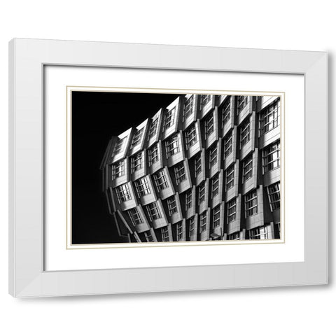 The Wave White Modern Wood Framed Art Print with Double Matting by Koer, Jaap