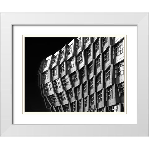 The Wave White Modern Wood Framed Art Print with Double Matting by Koer, Jaap