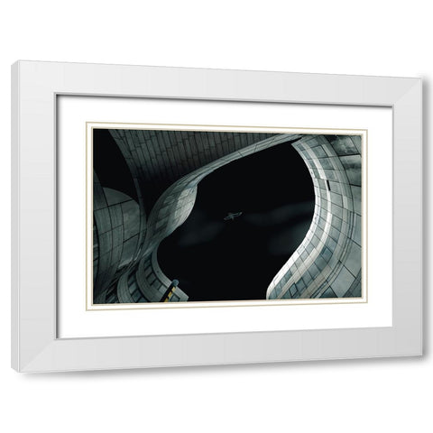 Open Space White Modern Wood Framed Art Print with Double Matting by Ruckert, Stephan